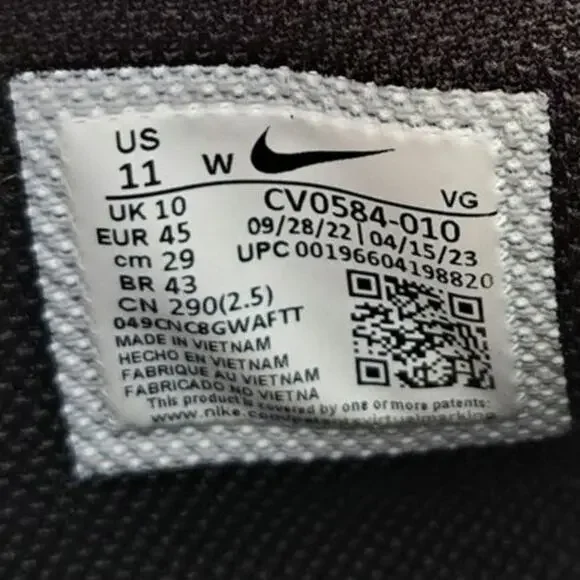 Nike Alpha Menace 3 Shark Football Black Cleats Men's 11 - Picture 7 of 8